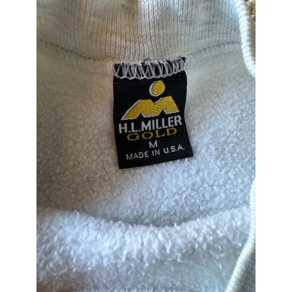 VTG ‘90 USTA National Championship USA Made Miller Gold M Heather Gray Crewneck - Picture 2 of 7